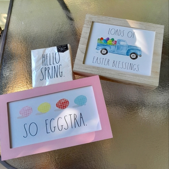 Rae Dunn Easter/Spring So Eggstra Picture,Hello Spring Napkins,Loads of Easter B - Picture 1 of 4